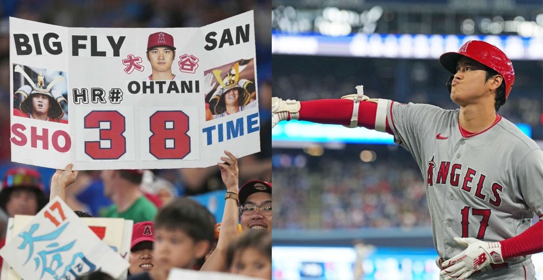 fans cheering Shohei Ohtani Toronto Rogers Centre